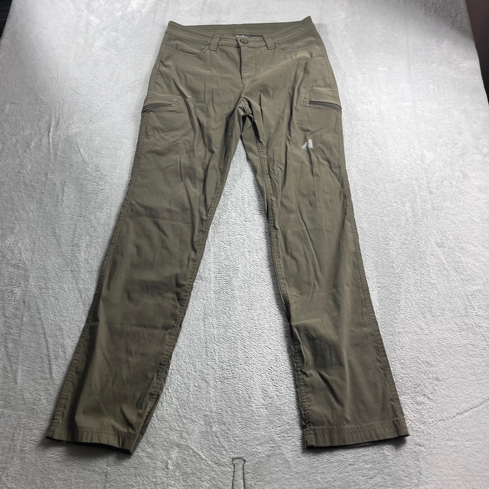 Eddie Bauer First Ascent Guide Pants Womens 8 Olive Green Hiking Cargo Straight